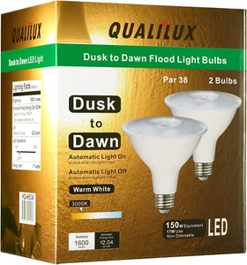 PAR38 LED Light Bulbs, Warm White 3000K, 150W Equivalent, 17W, 2 Pack - Picture 1 of 12