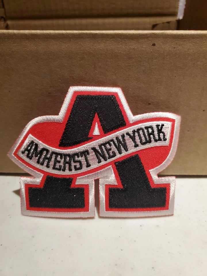 AMHERST NEW YORK EMBROIDERED IRON-ON PATCH applique STATE SOUVENIR  - Image 1 of 1
