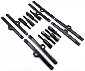Juego de 2 mini pernos hexagonales con cubierta de válvula negra SB Chevy con barras esparcidoras 350 1959-1986 - Imagen 1 de 18