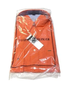 Tommy Hilfiger Golf Men’s Large Preppy Orange Pin Checks LS Button Down NEW - Picture 1 of 3