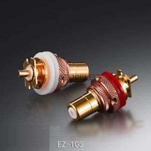 2pcs EIZZ 24K Gold Plated RCA Jack Female Socket Connector HiFi CD AMP EZ-103 - Picture 1 of 2