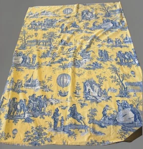 Toile Du Jouy Balloon Gonesse Yellow & Blue Charles Burger Unfinished Craft New - Picture 1 of 14
