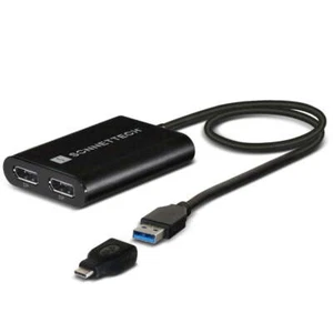 Sonnet DisplayLink Dual DisplayPort Adapter for Apple M1 Mac 2x DisplayPort NEW! - Zdjęcie 1 z 2
