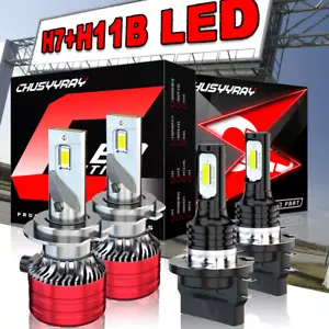 2x White H7 H11B LED Xenon Headlight Bulbs For Hyundai Santa Fe 09 2010-2016 - Picture 1 of 13