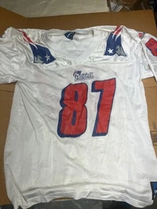 RARE ADIDAS BRAND-Ben Coates #87 New England Patriots NFL Vtg White Jersey Sz XL - Picture 1 of 3