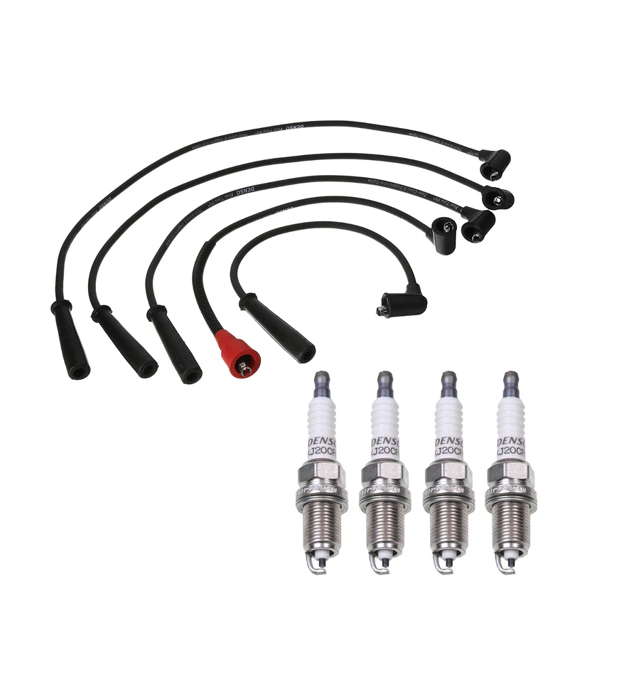 Juego de cables Denso 7 mm y 4 bujías ranura en U 0,044 kit para Mazda 626 MX-6 2,2 L4 Foto 1 de 1