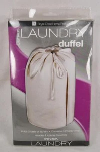 Canvas Laundry Duffel Bag Royal Crest 14 x 23 Handles & Drawstring NIB (O) - Picture 1 of 5