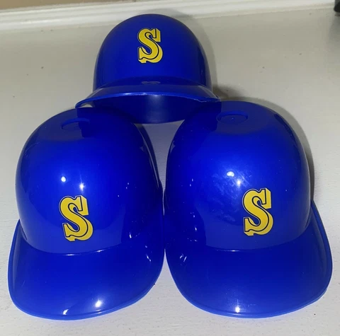 Set of 3 SEATTLE MARINERS  MLB 8oz Snack Size Ice Cream Mini Baseball Helmets Cover