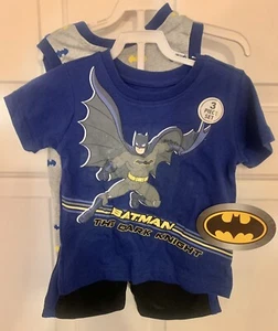 NEW Boys Batman Three-piece Clothing Set Sz 18M T-shirt, Shorts, Tank DC Comics - Picture 1 of 8