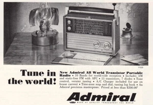 1966 Admiral All World Transistor: Tune In the World Vintage Print Ad - Picture 1 of 1