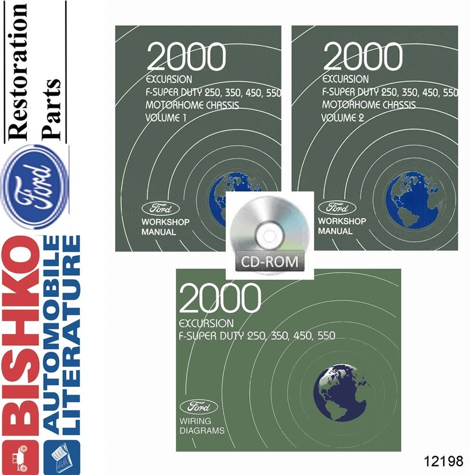 2000 Ford Excursion F250HD - F550 Truck Motorhome Shop Service Repair Manual CD - Image 1 of 1