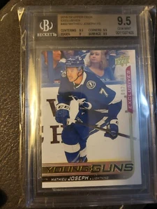 2018-19 UD Young Guns Exclusives 92/100 Mathieu Joseph #483 Rookie RC BGS 9.5 - Picture 1 of 2