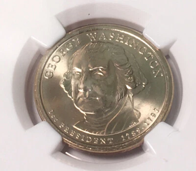 2007 $1 Washington Mint Error NGC MS 66 Missing Edge Lettering Rare Proof-Like - Image 1 of 4