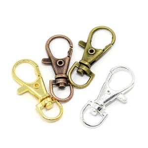 100pcs Colorful Alloy Lobster Claw Clasps w/ Swivel Loop Key Chain Findings 37mm - Picture 1 of 1