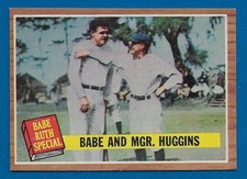 1962 Topps "BABE AND MGR. HUGGINS" Card #137 Babe Ruth EX-MT+