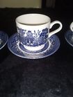 Beautiful Churchill England Cup And Saucer Blue Willow 6 Pieces