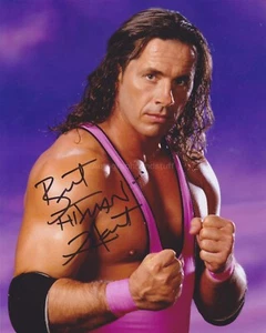 Foto firmada a mano de Bret 'The Hitman' Hart 8x10, autógrafo luchador WWE, WWF WCW 4 - Imagen 1 de 1
