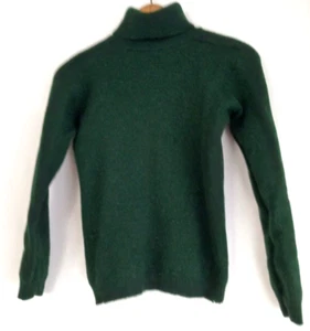 VTG 50s 60s Coed College Town of Boston Wool Turtleneck Sweater Misses EverGreen - Picture 1 of 11
