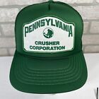 Vintage Pennsylvania Crusher Corporation Trucker Hat Snapback Green Mesh Patch