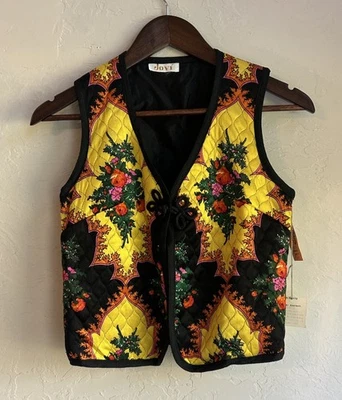 Vintage 60s 70s Jovi Quilted Vest NWT 5 Psychedelic Groovy Mod Peasant Folk - Image 1 of 4