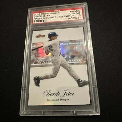 2007 FINEST ROOKIE DEREK JETER FINEST MOMENTS REFRACTOR  PSA 10 NY YANKEES - Image 1 of 4