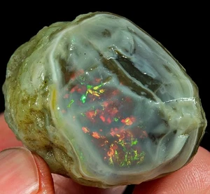 94Ct Ethiopian Welo Opal Play Of Color Facet Rough Specimen YOW651 - Picture 1 of 3
