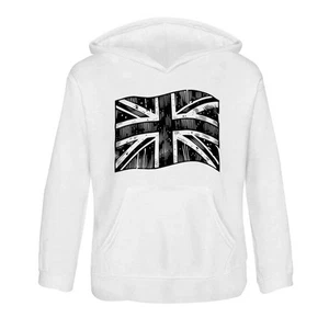 'Waving Union Jack Flag' Children's Hoodie / Hooded Sweater (KO051713) - Picture 1 of 15