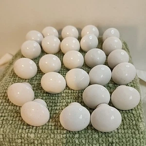 Set of 25 White Ceramic Drawer Pulls Cabinet Knobs Vintage Farmhouse Style - Picture 1 of 4
