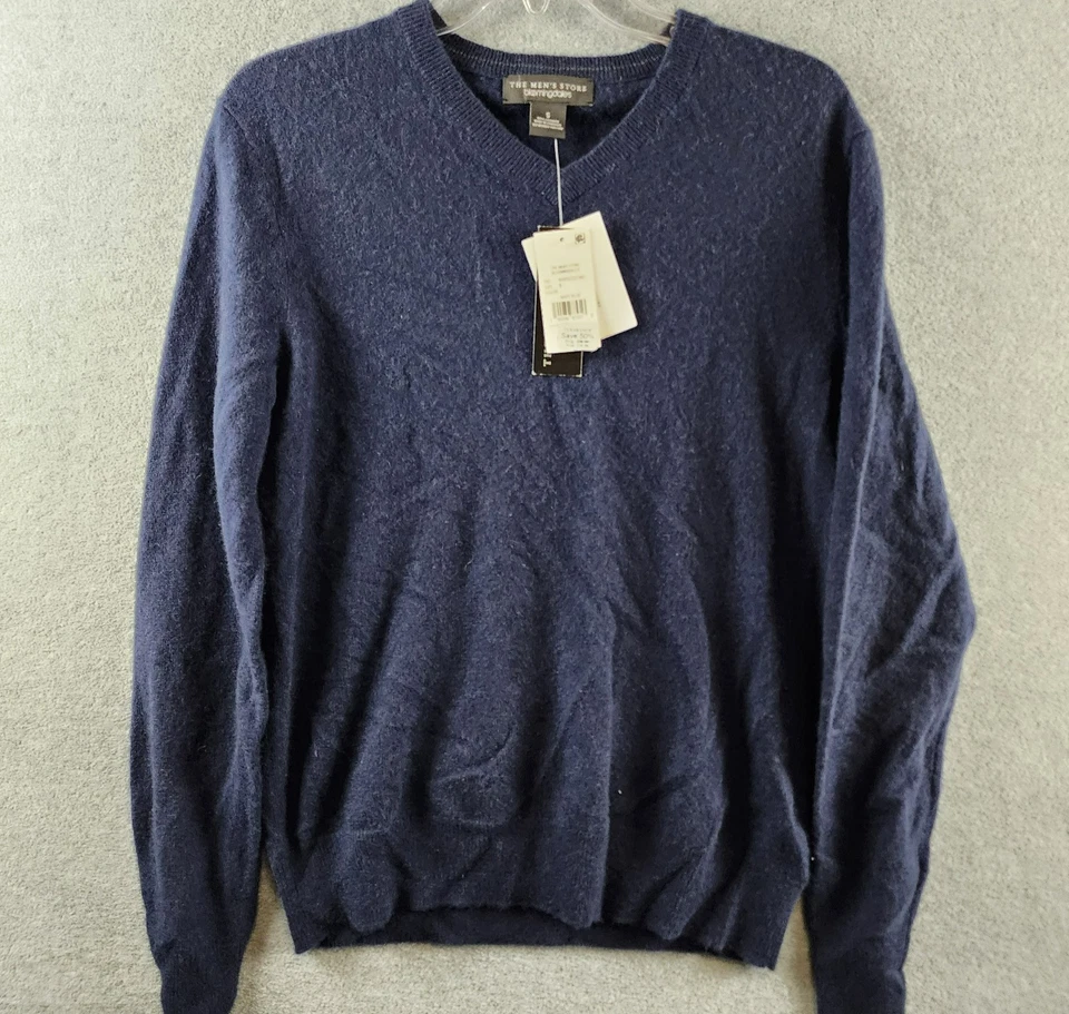 The Men's at Bloomingdale's Cashmere V-Neck Sweater Men's S Navy Pullover
