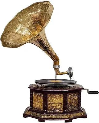 Gramophone Player Original Working Old Replica Gramophone Player With 1 Demo Rec • 269€