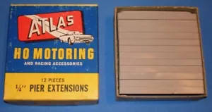 ATLAS HO SCALE MOTORING SLOT CAR RACING 1/4 INCH PIER EXTENSIONS 12 PIECES #1255 - Picture 1 of 1
