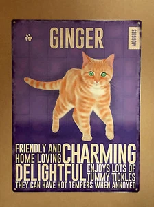 Ginger Moggies - Blechschild aus Metall - Bild 1 von 1