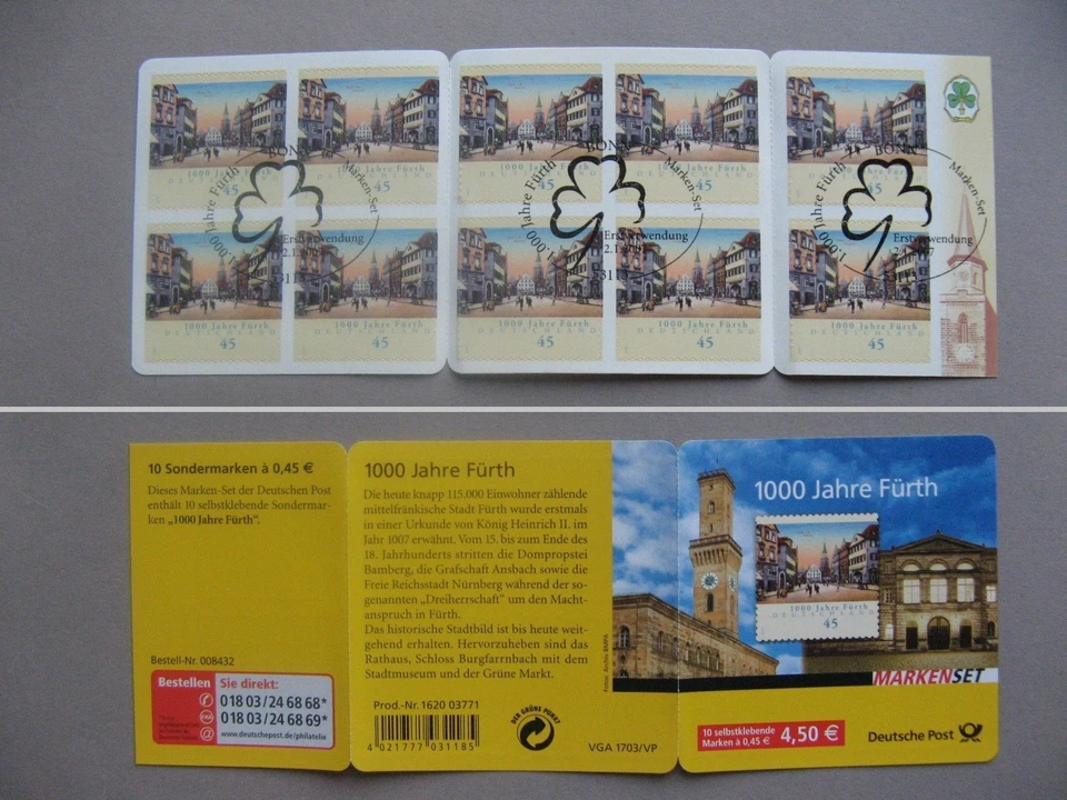 GERMANY BRD, booklet 2007 CTO FDC, 100 years Fürth - Image 1 of 1