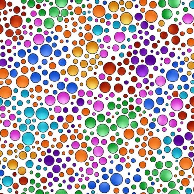 QUILTING TREASURES Fabric Carnivale Dots Neon on White QT Cotton 1/4 yard 374ZX