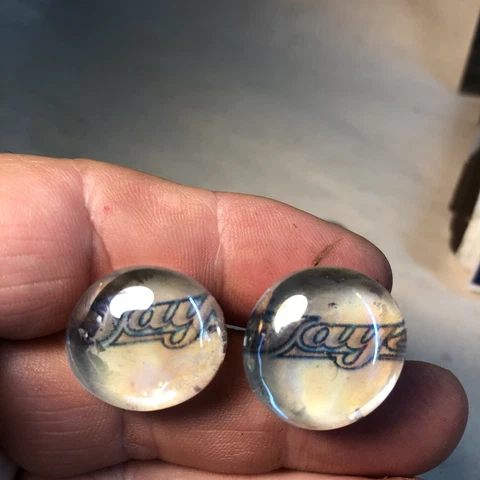 jays baseball, earrings, studs, men and women’s, glass cabochon gems Cover