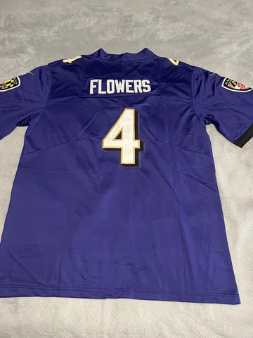 Zay Flowers #4 Baltimore Ravens Jersey Mens L Purple Cover