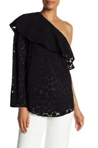 Diane von Furstenberg Polkadot One Shoulder Ruffled Top Women's Sz. Small 152870 - Picture 1 of 2