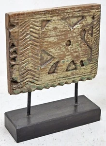 Antique Wooden Bird Carving Panel Plaque Original Hand Carved Polychrome Color - Picture 1 of 8