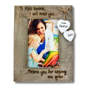 Teacher Thank You Photo Frame Personalised Driftwood Frame Childminder Gift - Picture 1 of 11