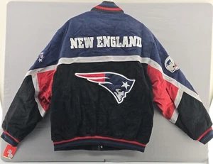 Vintage New England Patriot Suede Leather Varsity Bomber Jacket Adult XXL NFL - Picture 1 of 17