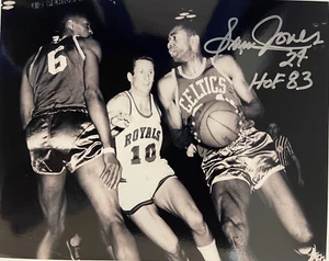 Sam Jones Autographed HOF Basketball 8x10 Photo - Picture 1 of 1