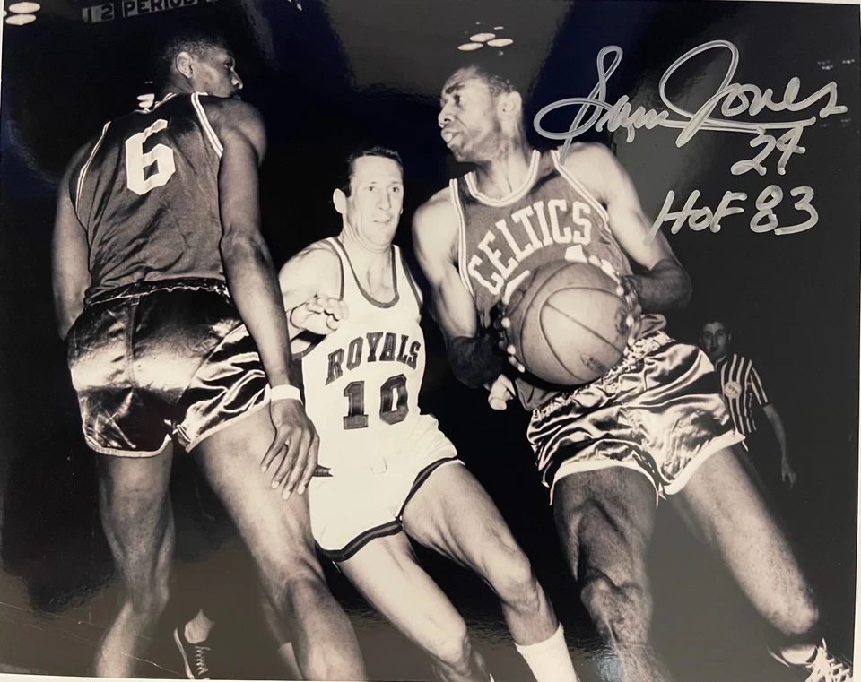Sam Jones Autographed HOF Basketball 8x10 Photo - Image 1 of 1