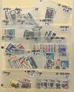 EARLY CONGO STAMPS USED AND MINT IN GLASSINES STAMPS STUFFED IN A STOCK PAGE - Picture 1 of 8