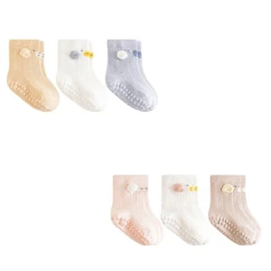 Pack of 3 Pair Baby Socks Lightweight Boneless Cotton Socks Soft & Breathable - Picture 1 of 14
