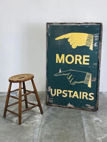 Antique Vintage Large Finger Pointing Hand Wooden Display Advertising Shop Sign Cover