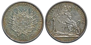 SWITZERLAND 5 Francs 1867 Schwytz km#s9 - Picture 1 of 1