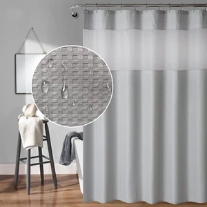 Quarters Gray Shower CurtainWaffle Texture Patchwork Shower CurtainHeavy Duty... - Picture 1 of 7