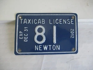 2012 Newton Massachusetts Public Auto License Plate Tag 81 Taxi - Picture 1 of 1