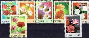sCUBA Sc# 3010-3016 FLOWERS roses orchids MOTHERS DAY Cpl Set of 7 1988 used cto - Picture 1 of 1