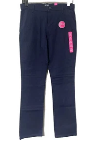 NWT The Childrens Place Girls Pants Size 16 Navy Blue Skinny Adjustable Waist - Picture 1 of 8